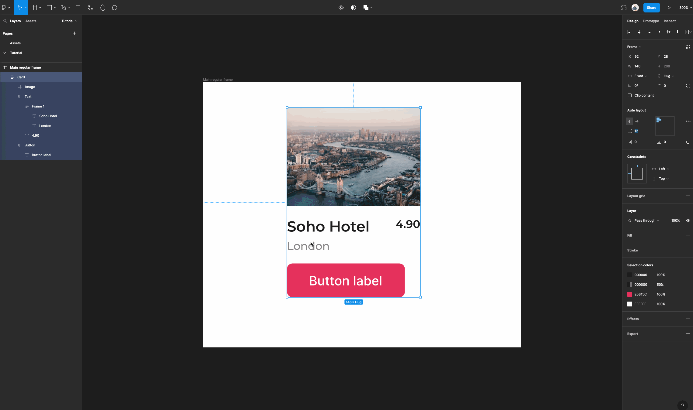 Group your text and button