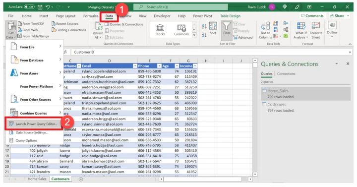 Launch power query