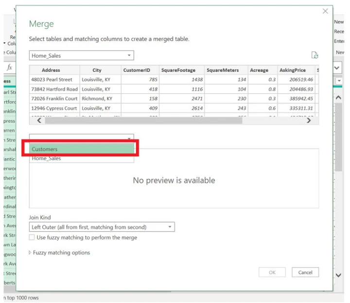 Choose 2nd dataset to merge together