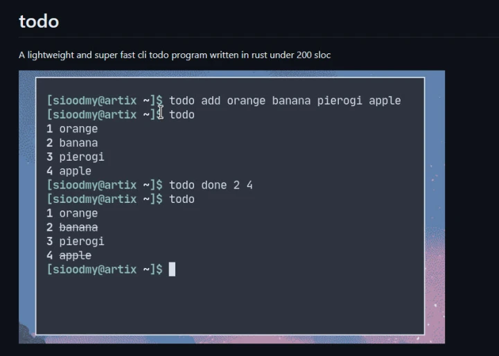 Create a TODO list app in Rust