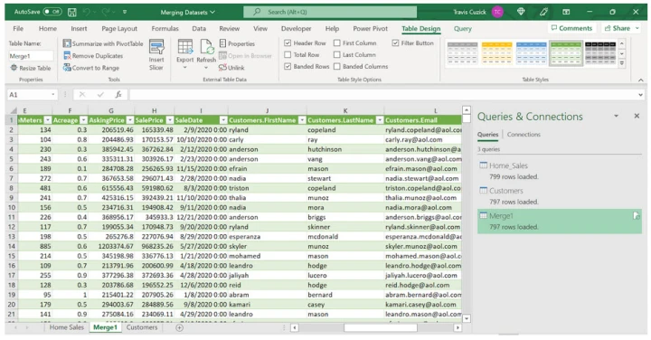 open up your new merged datasheet
