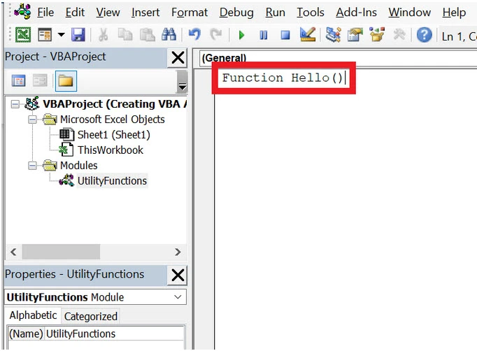 Name your new UDF function