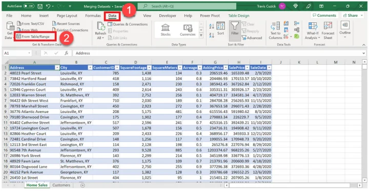 pull the information into power query
