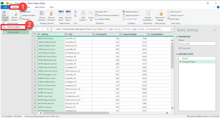 load into power query