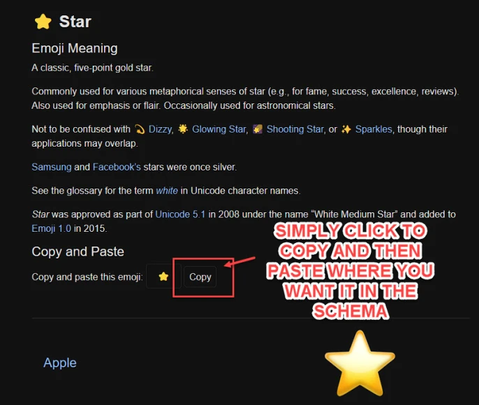 ADDING EMOJIS IN SCHEMA RESULTS