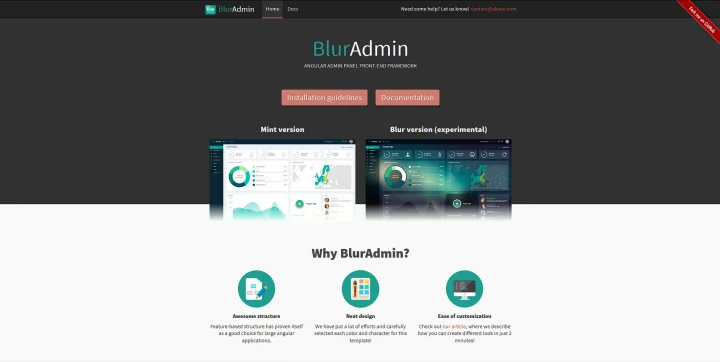Blur admin panel project