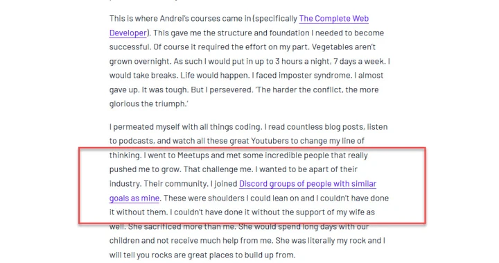 How Chandler got his first web dev job