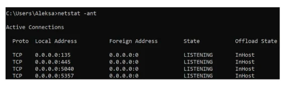 check for suspicious connections
