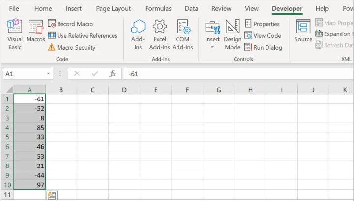 clearcontents method
