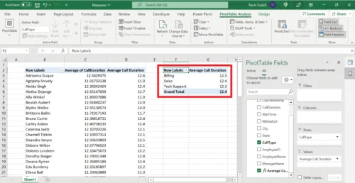 create a 2nd pivot table