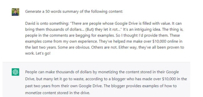 create a summary