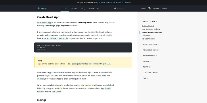 Create a React application