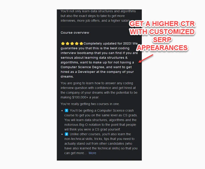 CUSTOMIZE serp results with schema markup