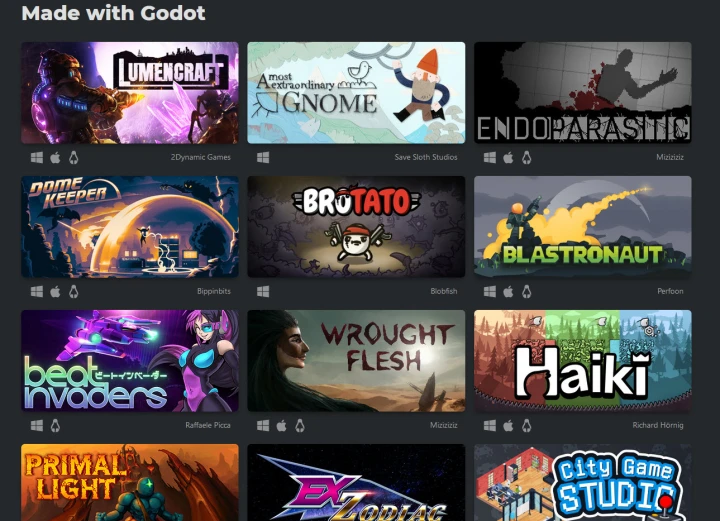 Games built on Godot