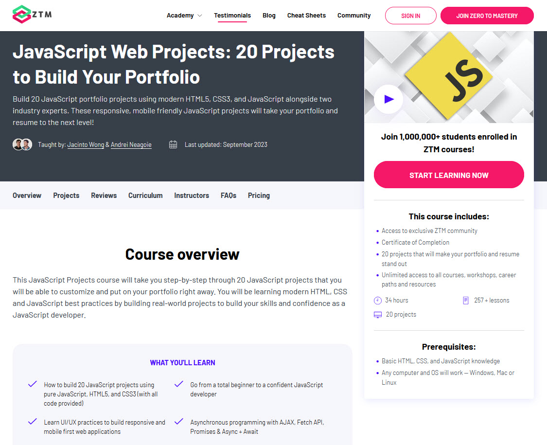 javascript projects
