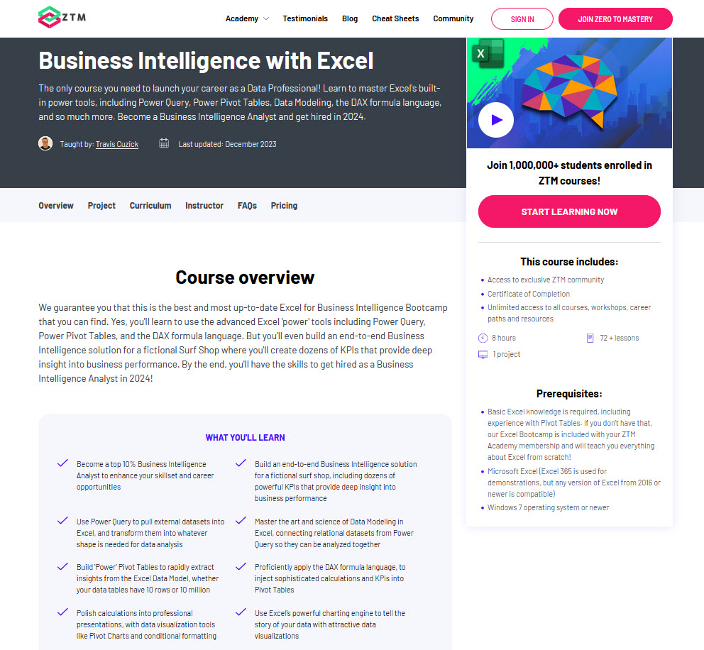 Learn BI with Excel