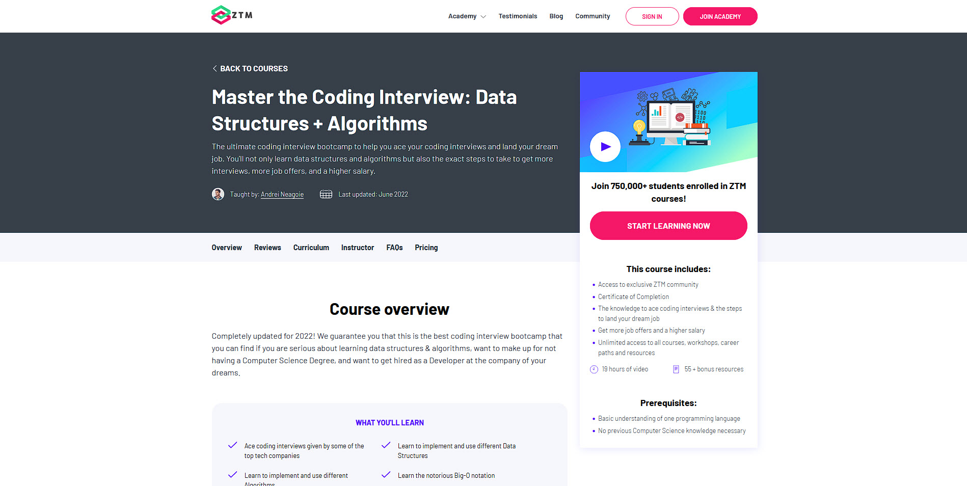 learn data structures and algorithms