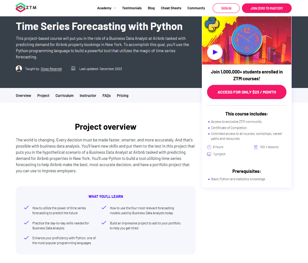 learn time series forecasting with python
