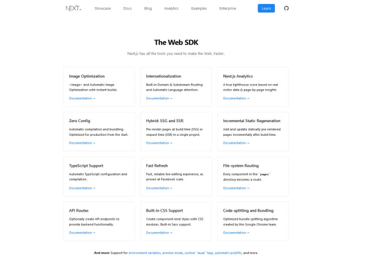 Nextjs features