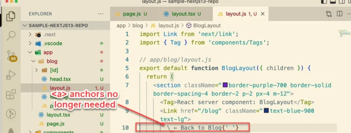 nextjs 13 anchors no longer needed