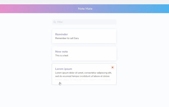 Angular notes app project