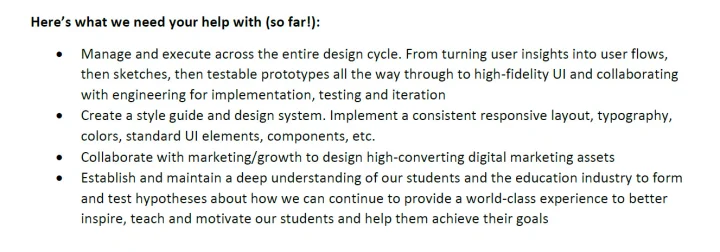 our requirements