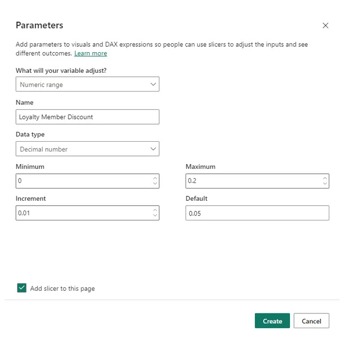 parameters after