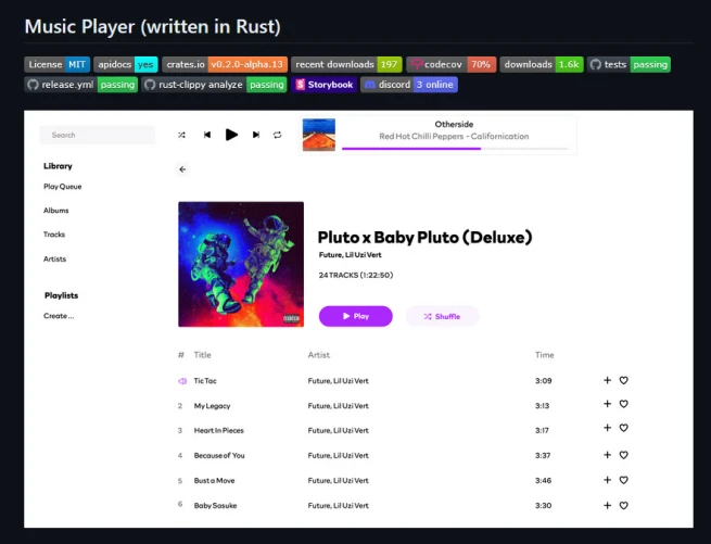 create a rust audio player
