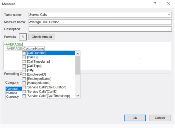 select the correct data field