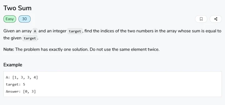 Simple FAANG interview question example