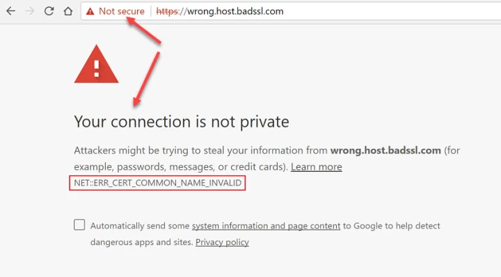 site not secure