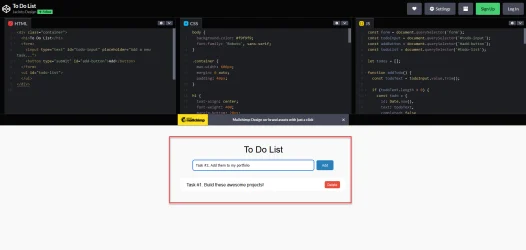to do list javascript project