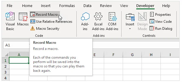 BVBA macro recorder example