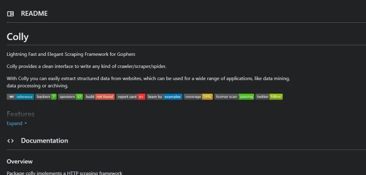 web scraper golang project package
