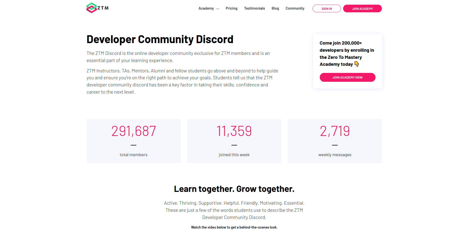 ZTM discord developer community