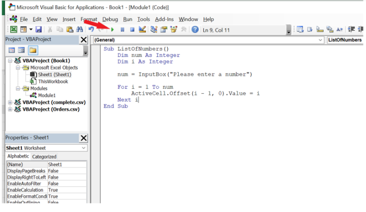 For Each loop example