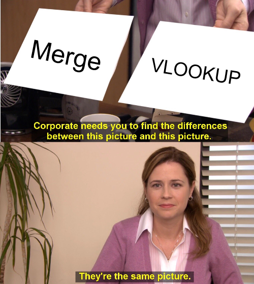 merge and vlookup