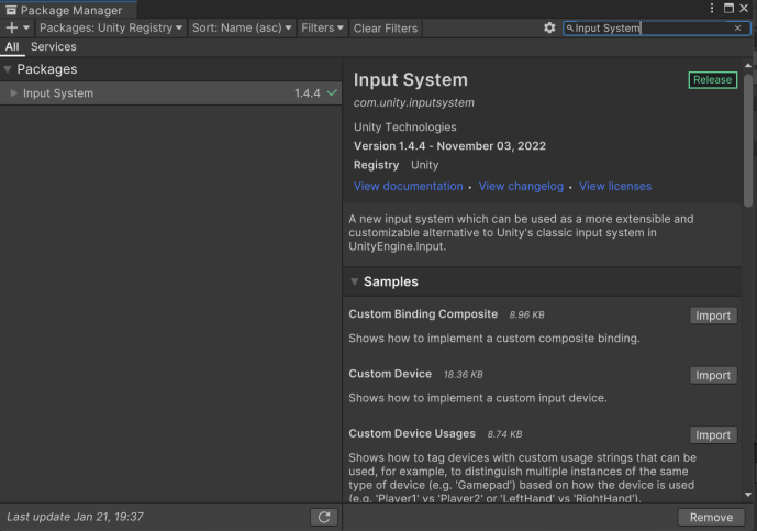 Input System Package