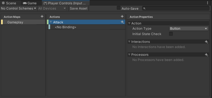 Adding an action map and action