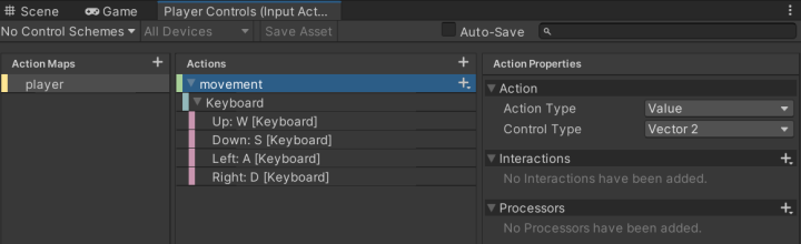 Add in WASD inputs